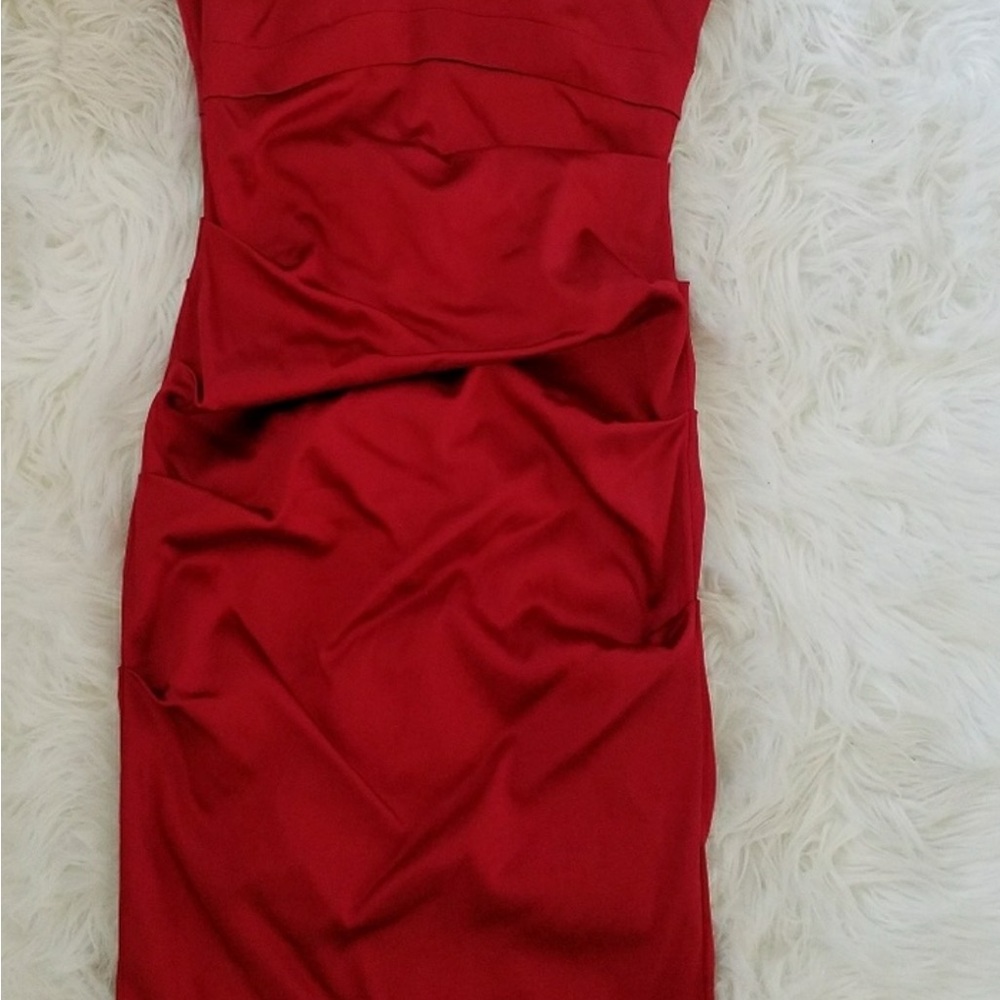 Cache Strapless Red Dress